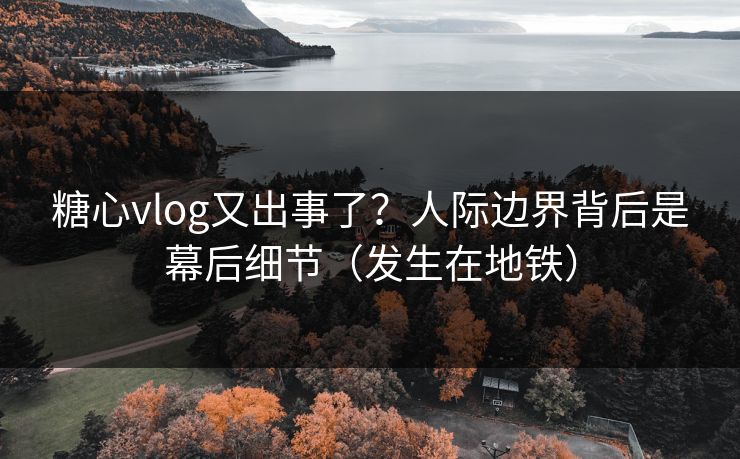 糖心vlog又出事了？人际边界背后是幕后细节（发生在地铁）